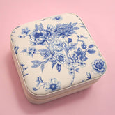 Blue Floral Travel Jewelry Organizer