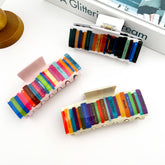 Colorful Stacked Books Hair Claw