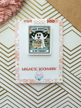 Book Shopping is My Therapy Cute Ghost Magnetic Bookmark