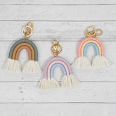 Boho Braided Rainbow Keychain