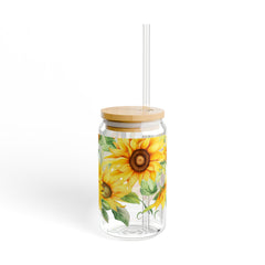 Sunflower 16oz Glass Can
