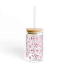 Coquette Bows 16oz Glass Can