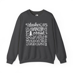 Reindeer Names Christmas Sweatshirt
