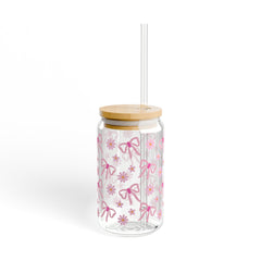 Coquette Bows 16oz Glass Can