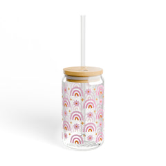 Boho Rainbows 16oz Glass Can