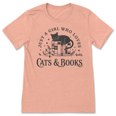 Just A Girl Who Loves Cats & Books T-Shirt