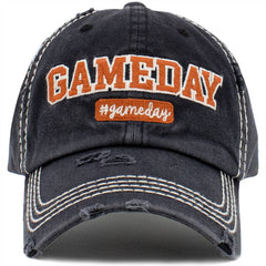 GAMEDAY Vintage Washed Baseball Hat | Navy & Orange