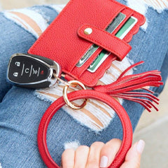 Red Bangle with Keychain & Wallet