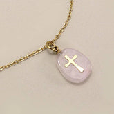 Rose Quartz Cross Necklace