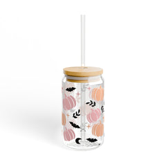 Boho Halloween 16oz Glass Can