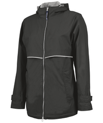 Monogrammed Ladies Rain Jacket - Black