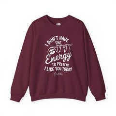 Don't Have the Energy To Pretend To Like You Sweatshirt