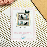 Cat Bookshelf Cute Magnetic Bookmark - Bookish - Book Lover