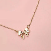 Mini Bow Necklace - Gold