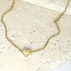 Mini Heart Necklace - Gold