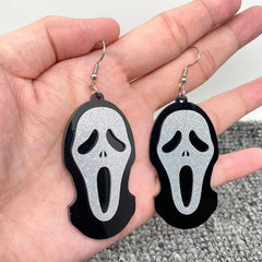 Ghost Face Acrylic Dangle Earrings