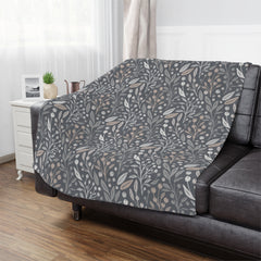 Neutral Botanical Minky Blanket