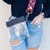 Monogrammed Game Day Clear Crossbody Clutch