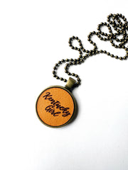 Custom State Girl Necklace - Leather Pendant Necklace