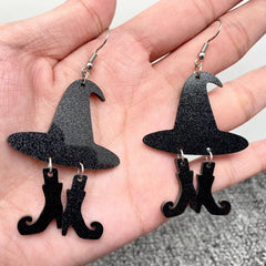 Witch Hat & Boots Dangle Earrings