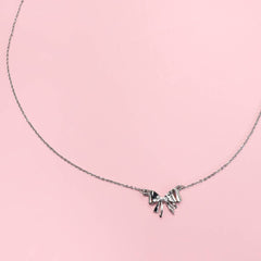 Mini Bow Necklace - Silver