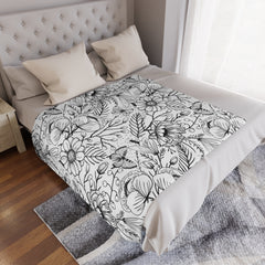 Noir Botanical Minky Blanket