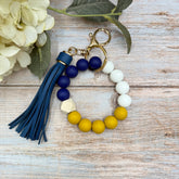 Wristlet Keychain | Game Day | Navy & Gold
