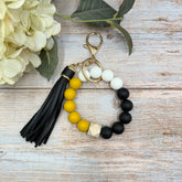 Wristlet Keychain | Game Day | Black & Gold
