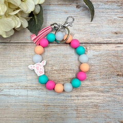 Cow Head Silicone Keychain