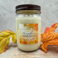 Pumpkin Creme Brulee 12oz Mason Jar Candle