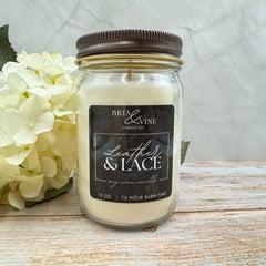 Leather & Lace 12oz Mason Jar Candle