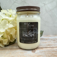 Eucalyptus Escape 12oz Mason Jar Candle