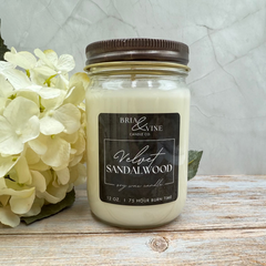 Velvet Sandalwood 12oz Mason Jar Candle