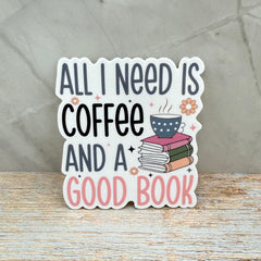 Coffee And A Good Book Sticker