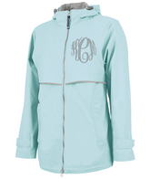 Monogrammed Ladies Rain Jacket - Aqua