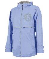 Monogrammed Ladies Rain Jacket - Periwinkle