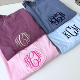 Monogrammed Comfort Colors Pocket Short Sleeve T-Shirt