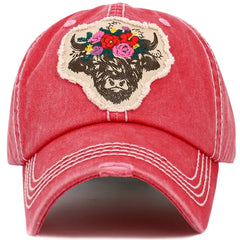 Fluffy Floral Cow Hat