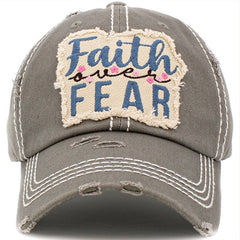 Faith Over Fear Vintage Washed Baseball Hat