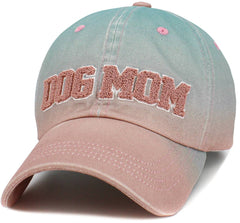 Dog Mom Ombre Color Vintage Washed Baseball Hat