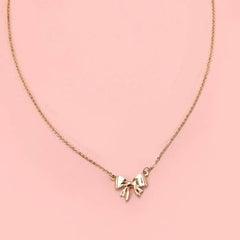 Mini Bow Necklace - Gold