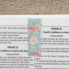 Magnetic Bookmark Set Vintage Floral Faith, Hope, Love