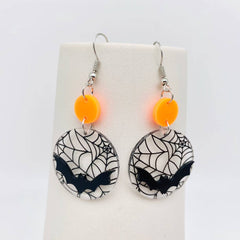 Acrylic Bat Dangle Earrings