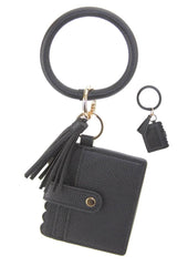 Black Bangle with Keychain & Wallet