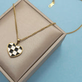 Checker Heart Necklace