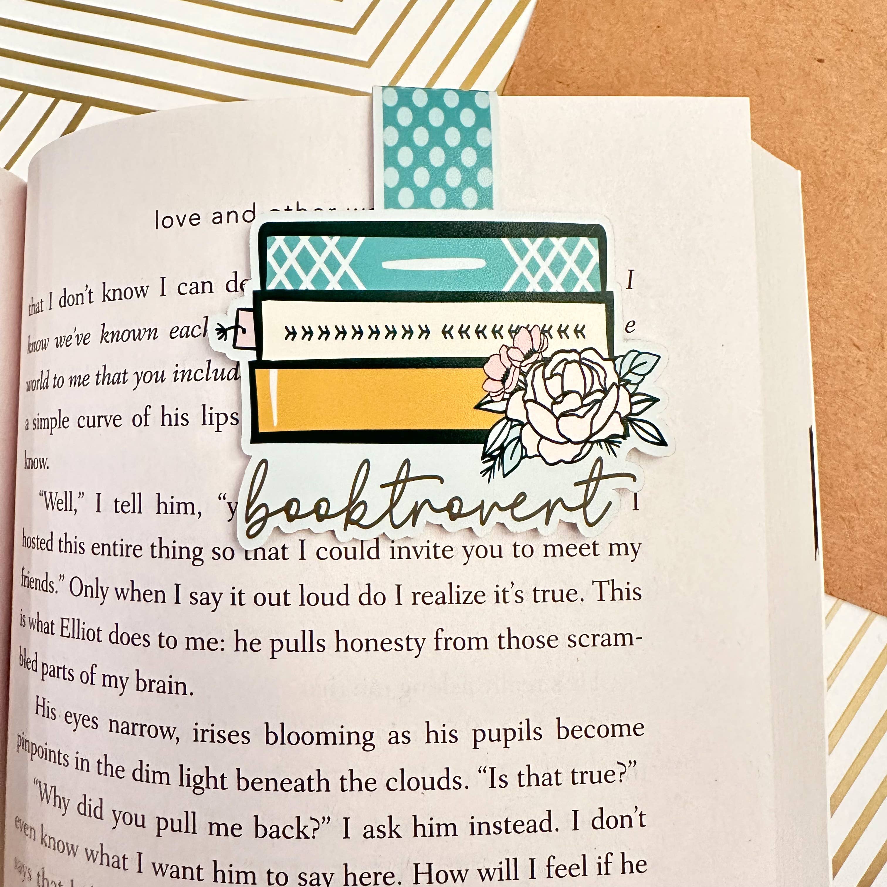 Floral Booktrovert Cute Magnetic Bookmark - Book Lover