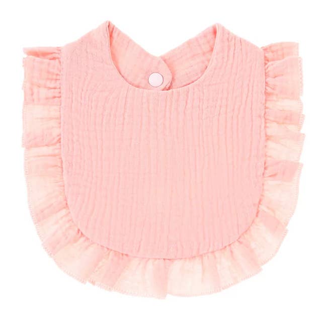 Monogrammed Muslin Ruffle Baby Bib