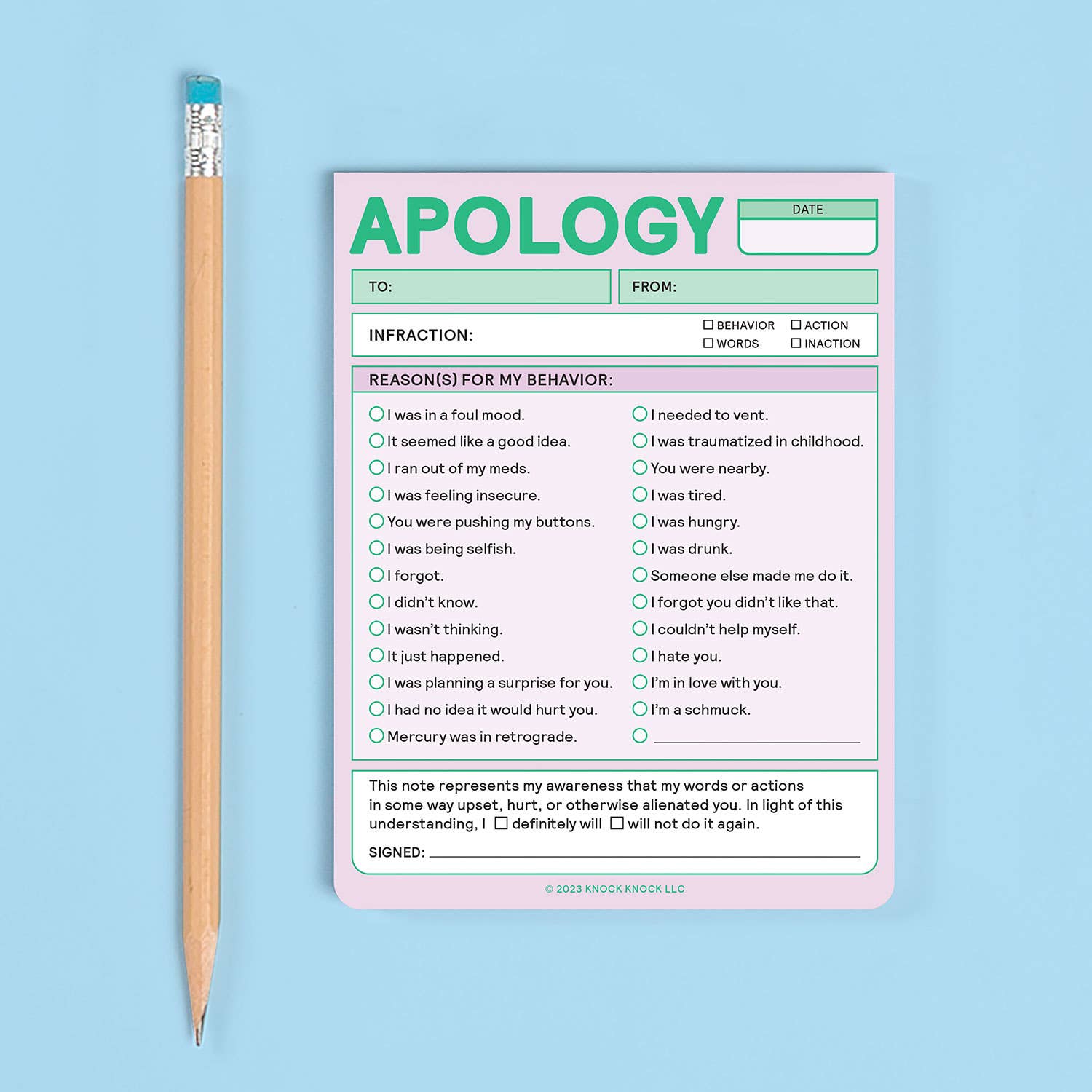 Apology Nifty Note Pad