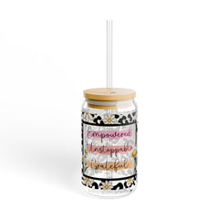 Empowered Unstoppable Grateful 16oz Glass Can