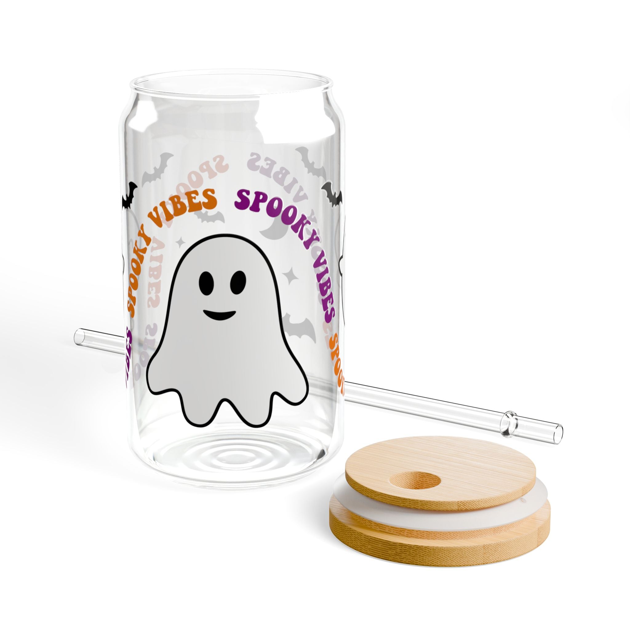 Spooky Vibes Halloween 16oz Glass Can